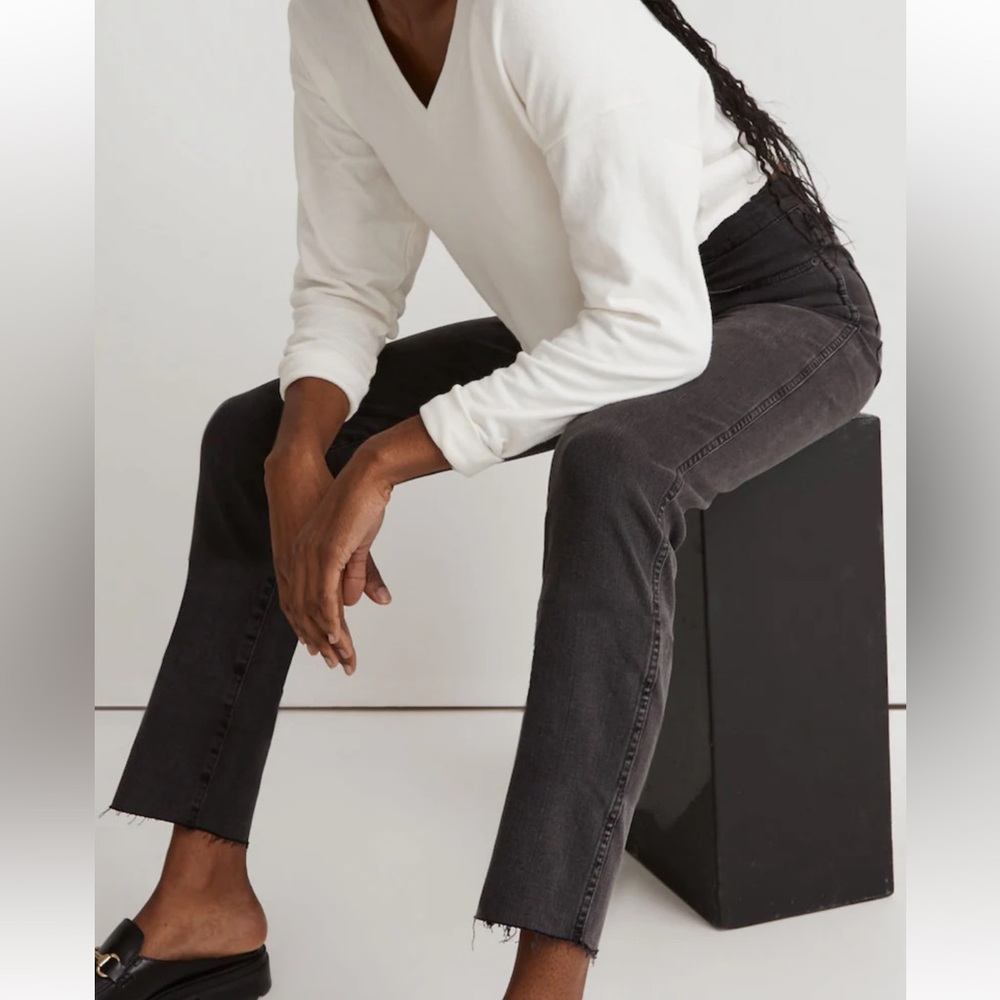 MADEWELL Stovepipe Jeans in Banberry Wash: Raw-Hem Edition Size 27